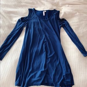 Blue off the shoulder dress from Francesca’s.